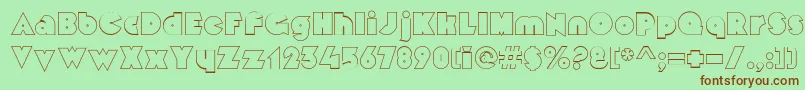 MekonOutlinealt-fontti – ruskeat fontit vihreällä taustalla