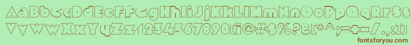 MekonOutlinealt Font – Brown Fonts on Green Background