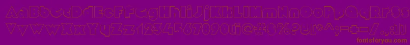 MekonOutlinealt-Schriftart – Braune Schriften auf violettem Hintergrund