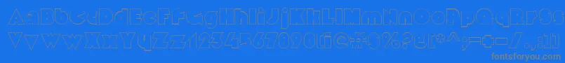 MekonOutlinealt-Schriftart – Graue Schriften auf blauem Hintergrund