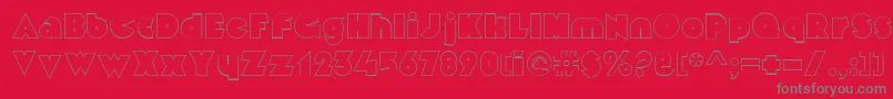 MekonOutlinealt Font – Gray Fonts on Red Background