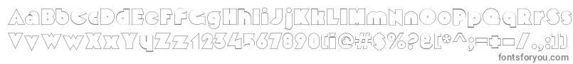 フォントMekonOutlinealt – 白い背景に灰色の文字