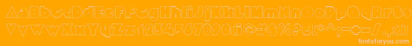MekonOutlinealt-fontti – vaaleanpunaiset fontit oranssilla taustalla
