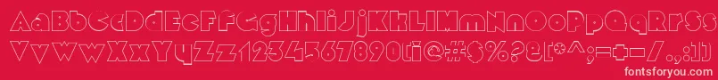 Fonte MekonOutlinealt – fontes rosa em um fundo vermelho