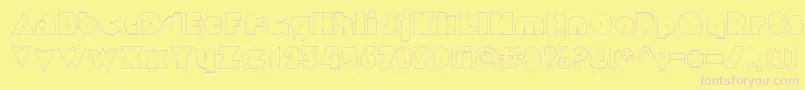 MekonOutlinealt-Schriftart – Rosa Schriften auf gelbem Hintergrund