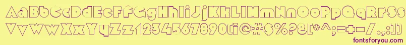 MekonOutlinealt Font – Purple Fonts on Yellow Background