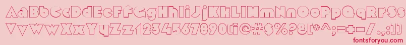 MekonOutlinealt Font – Red Fonts on Pink Background