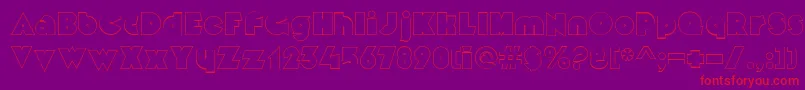 MekonOutlinealt-Schriftart – Rote Schriften auf violettem Hintergrund