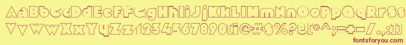 MekonOutlinealt Font – Red Fonts on Yellow Background