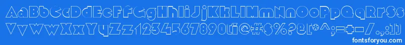 MekonOutlinealt Font – White Fonts on Blue Background