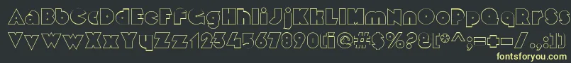 MekonOutlinealt Font – Yellow Fonts on Black Background