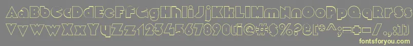 MekonOutlinealt Font – Yellow Fonts on Gray Background