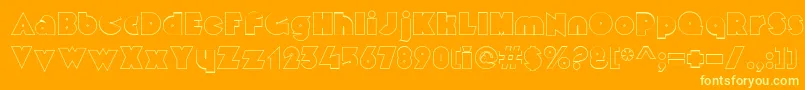 Fonte MekonOutlinealt – fontes amarelas em um fundo laranja