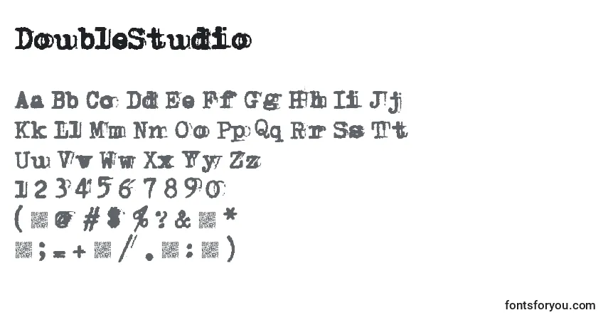 A fonte DoubleStudio – alfabeto, números, caracteres especiais