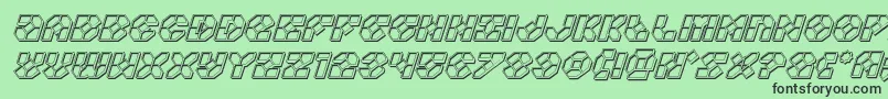 Zoomrunnerengraveital Font – Black Fonts on Green Background