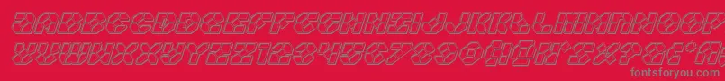Zoomrunnerengraveital Font – Gray Fonts on Red Background