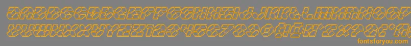Zoomrunnerengraveital Font – Orange Fonts on Gray Background