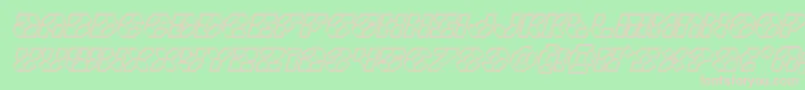 Zoomrunnerengraveital Font – Pink Fonts on Green Background