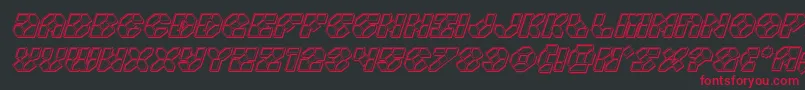 Zoomrunnerengraveital Font – Red Fonts on Black Background