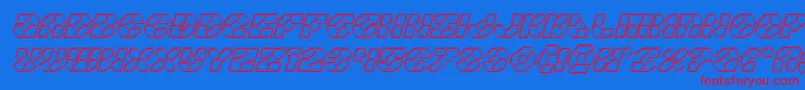Zoomrunnerengraveital-Schriftart – Rote Schriften auf blauem Hintergrund