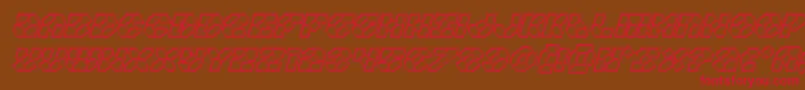 Zoomrunnerengraveital Font – Red Fonts on Brown Background
