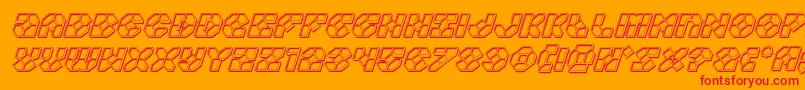 Zoomrunnerengraveital Font – Red Fonts on Orange Background
