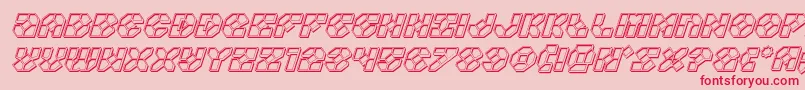 フォントZoomrunnerengraveital – ピンクの背景に赤い文字