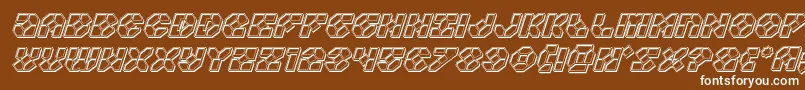 Zoomrunnerengraveital Font – White Fonts on Brown Background