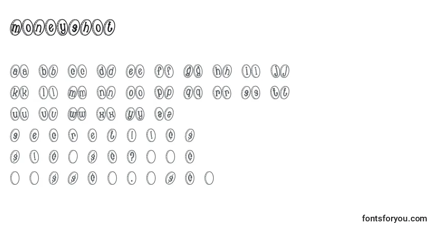 Шрифт MoneyShot – алфавит, цифры, специальные символы