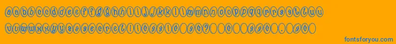 MoneyShot Font – Blue Fonts on Orange Background