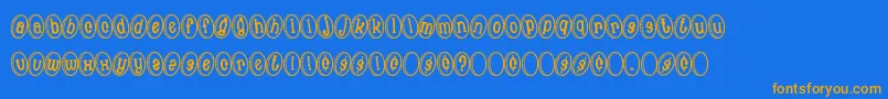 MoneyShot Font – Orange Fonts on Blue Background