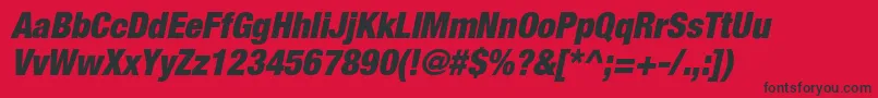 ContextRepriseBlackcondSsiBlackCondensedItalic Font – Black Fonts on Red Background