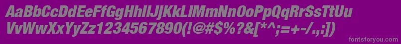 フォントContextRepriseBlackcondSsiBlackCondensedItalic – 紫の背景に灰色の文字