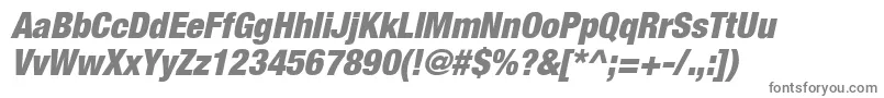 ContextRepriseBlackcondSsiBlackCondensedItalic-fontti – harmaat kirjasimet valkoisella taustalla