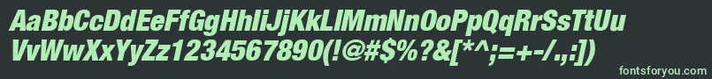 ContextRepriseBlackcondSsiBlackCondensedItalic-fontti – vihreät fontit mustalla taustalla