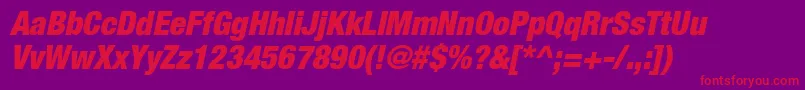 ContextRepriseBlackcondSsiBlackCondensedItalic Font – Red Fonts on Purple Background