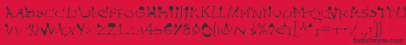 InvasionLtWilhelm Font – Black Fonts on Red Background