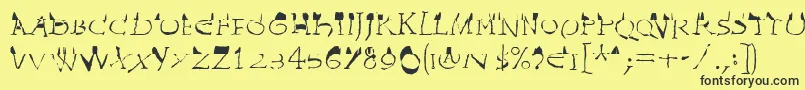 InvasionLtWilhelm Font – Black Fonts on Yellow Background