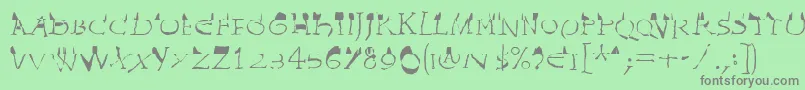 InvasionLtWilhelm Font – Gray Fonts on Green Background