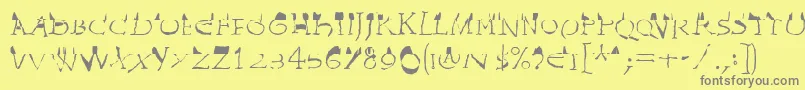 InvasionLtWilhelm Font – Gray Fonts on Yellow Background