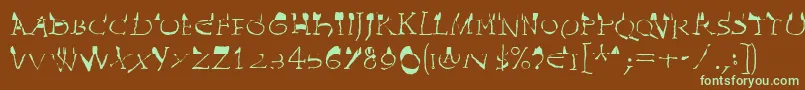 InvasionLtWilhelm Font – Green Fonts on Brown Background