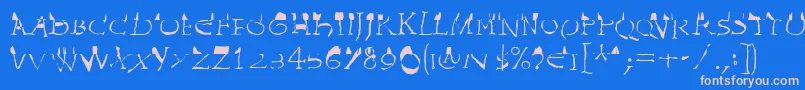 InvasionLtWilhelm Font – Pink Fonts on Blue Background