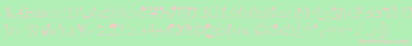 InvasionLtWilhelm-fontti – vaaleanpunaiset fontit vihreällä taustalla