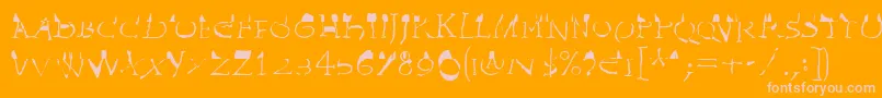 Więcej informacji o czcionce InvasionLtWilhelm Czcionka InvasionLtWilhelm – różowe czcionki na pomarańczowym tle