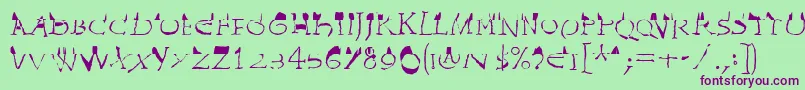 InvasionLtWilhelm Font – Purple Fonts on Green Background