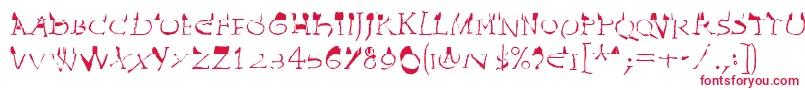 InvasionLtWilhelm Font – Red Fonts on White Background
