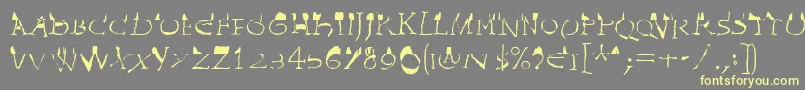 Шрифт InvasionLtWilhelm – жёлтые шрифты на сером фоне