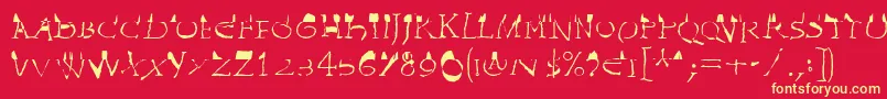 InvasionLtWilhelm Font – Yellow Fonts on Red Background