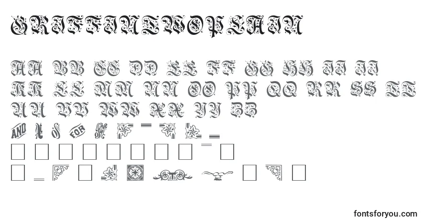 Czcionka Griffintwoplain – alfabet, cyfry, specjalne znaki