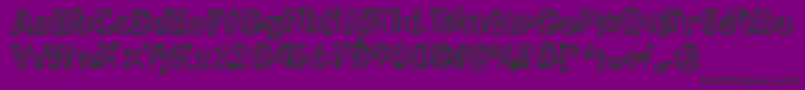 フォントClockwork – 紫の背景に黒い文字